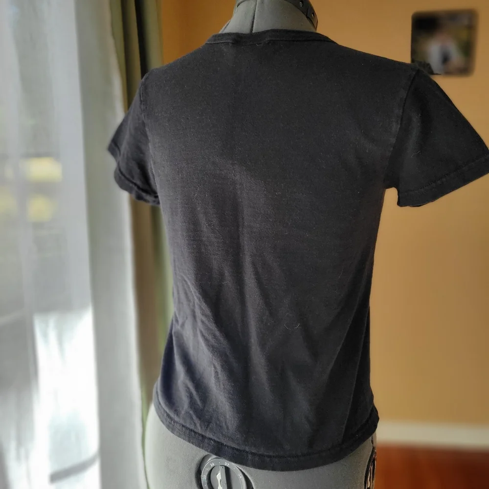 Champion Black Multicolor Logo T-Shirt Women's Size Medium - Picture 4 of 8